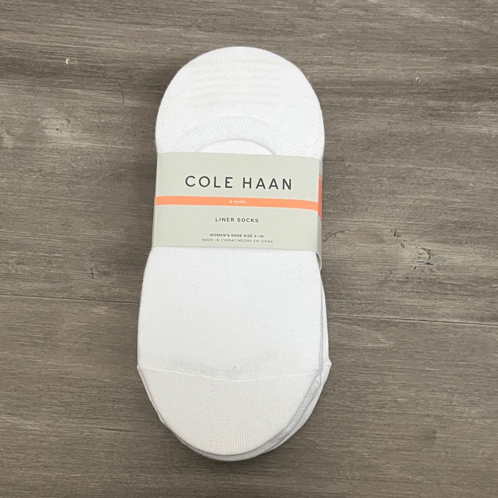 Cole Haan Men's White Liner Socks